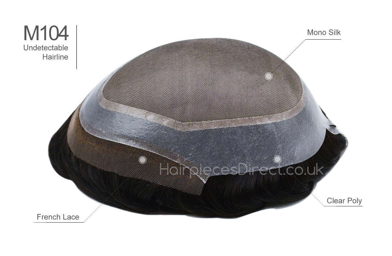 M104 Permed:  Permed Wavy Curly Hair System for Men