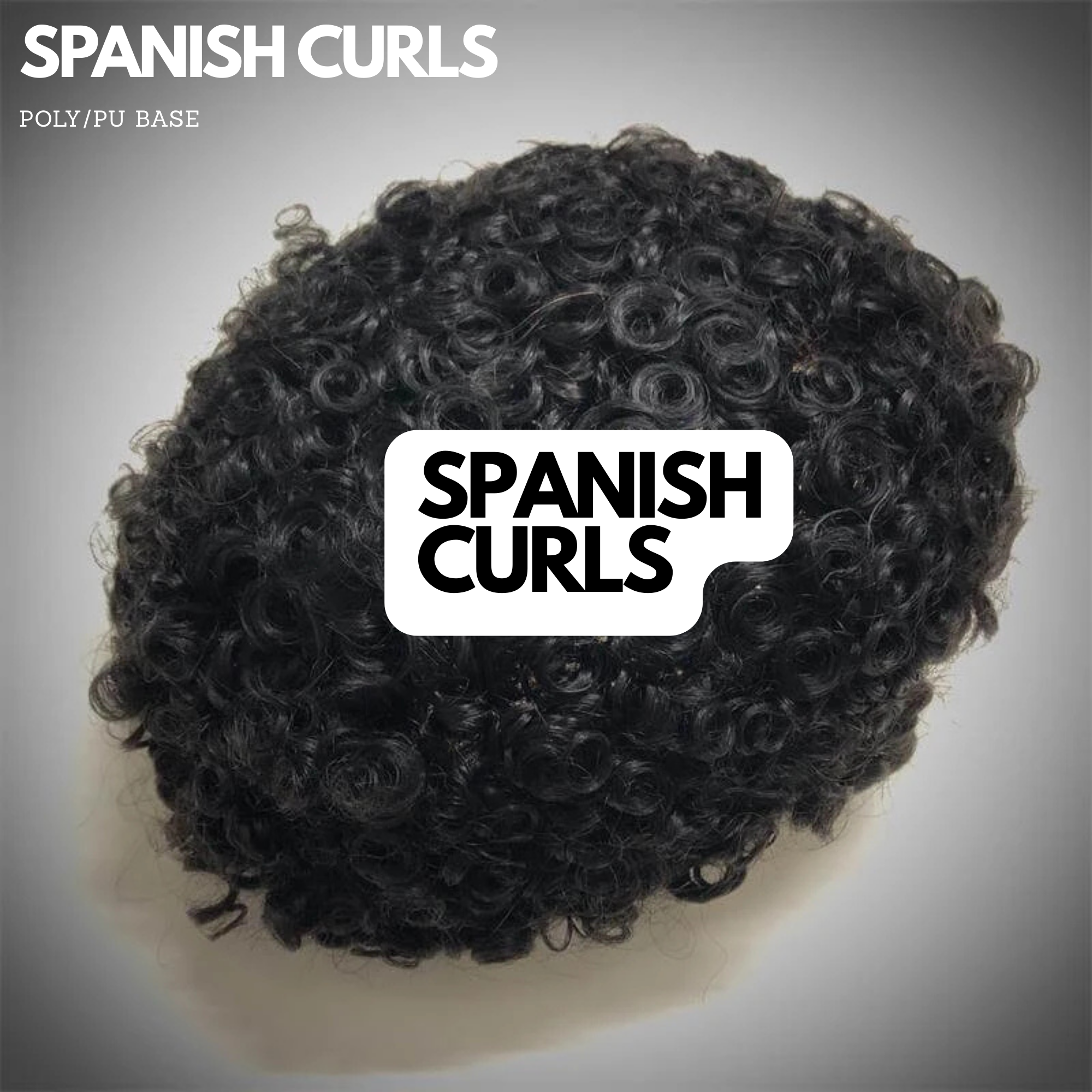 15MM SPANISH CURLS : THIN SKIN Men's Hair Unit Curly Toupee