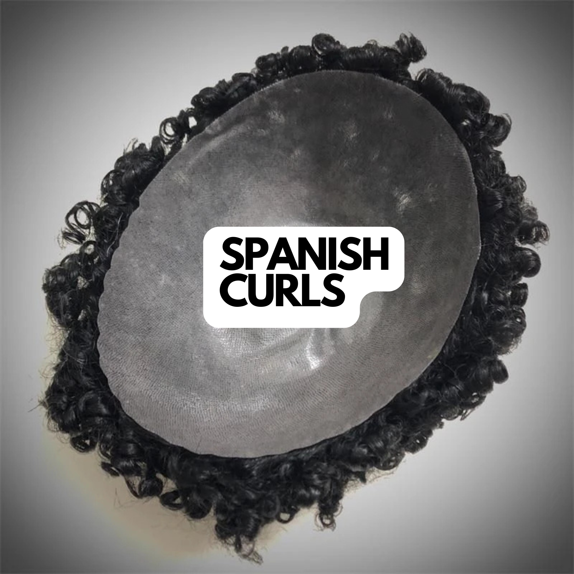 15MM SPANISH CURLS : THIN SKIN Men's Hair Unit Curly Toupee