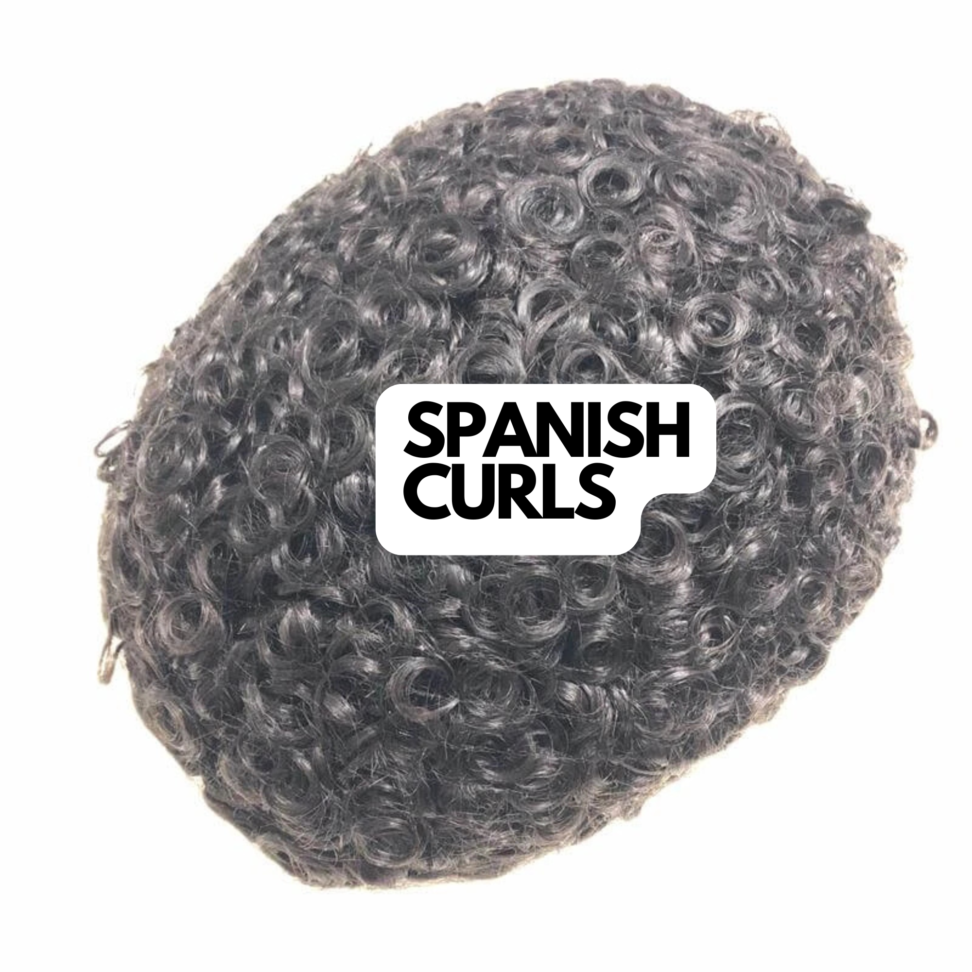 15MM SPANISH CURLS : THIN SKIN Men's Hair Unit Curly Toupee