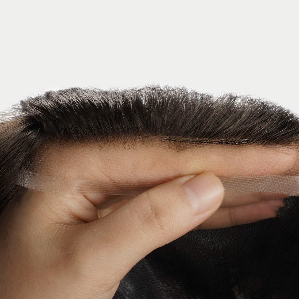 HS15P Thin Skin : Men's Lace Front Hairpiece 0.08 mm Super Thin Skin (100% Density)