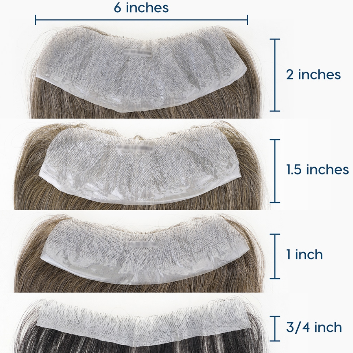 PU-FRONTAL : Men's 0.06MM Thin Skin Frontal Hair Piece for Receded Hairline