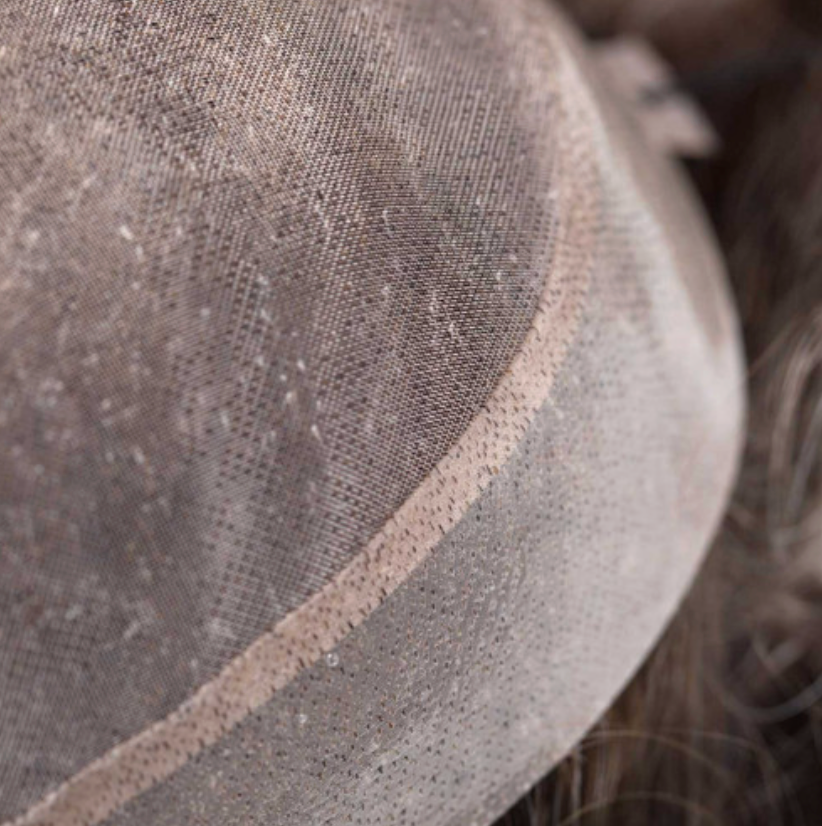 M104 Mono Silk Top Men’s Toupee with Skin Perimeter and French Lace Front - 110-120% Density/ 7x9"