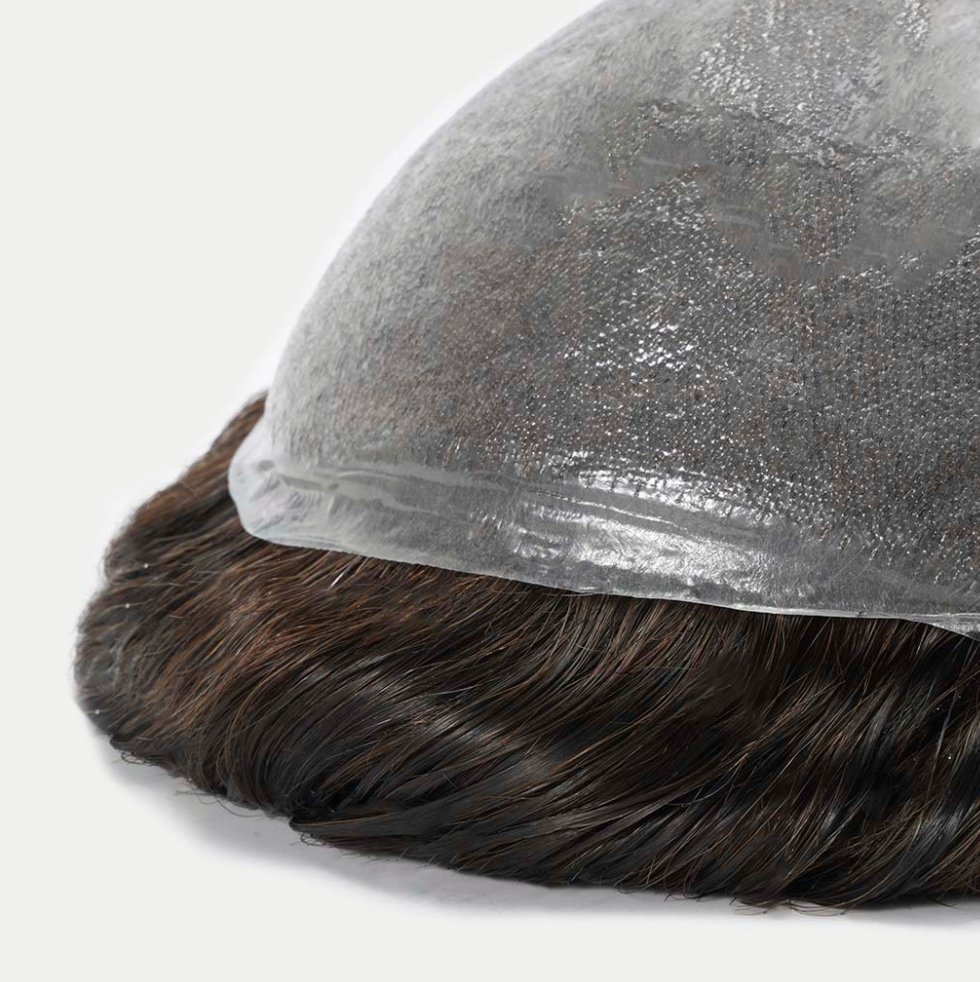 HS1V(M) : V-Loop Men's Hair System 0.06 mm Poly Thin Skin with various density options (100% -130% Density)