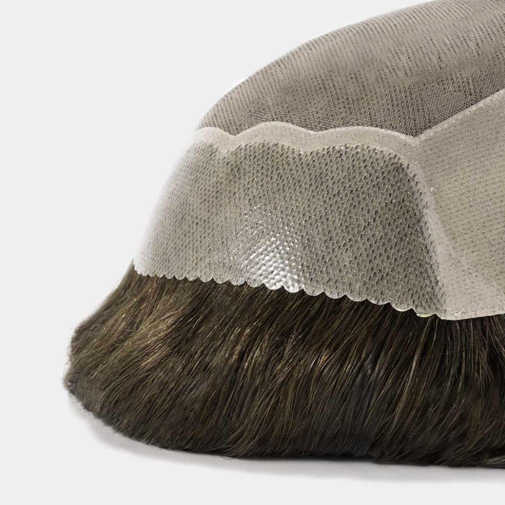 HS27 : Monofilament Hair System with Durability and Scalopped Front (120% Density)