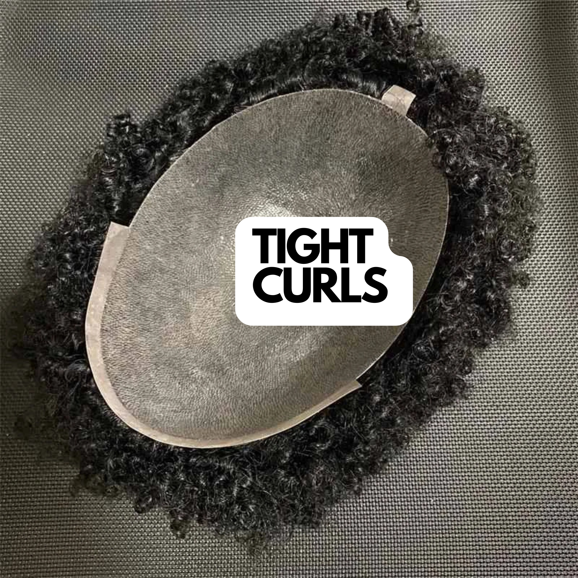 8MM TIGHT CURLS:  THIN SKIN Men's Hair Unit Curly Toupee