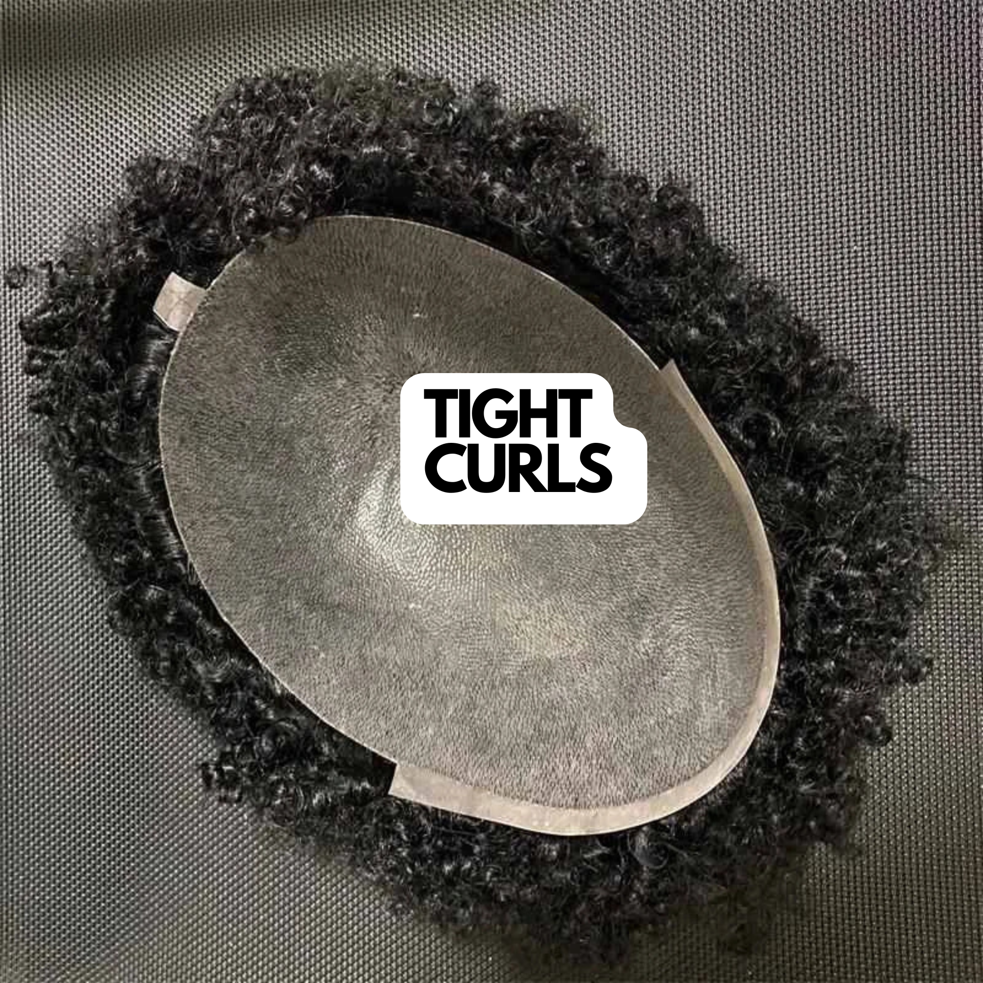 8MM TIGHT CURLS:  THIN SKIN Men's Hair Unit Curly Toupee