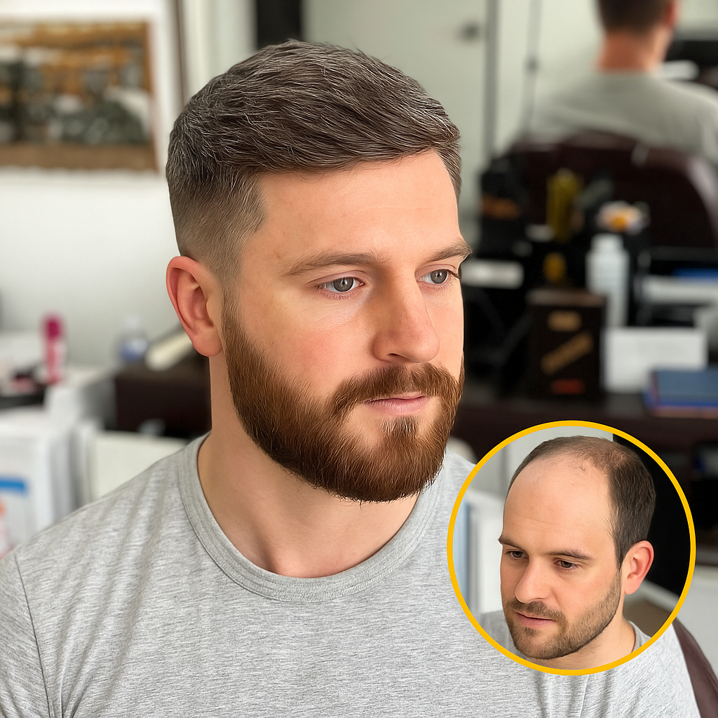 HS1V(M) : V-Loop Men's Hair System 0.06 mm Poly Thin Skin with various density options (100% -130% Density)