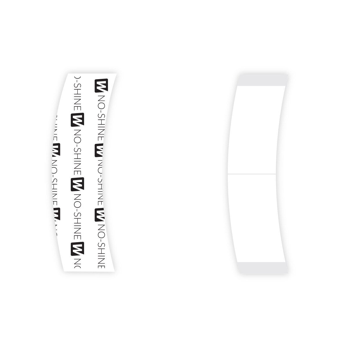 White arm sleeves with 'No Shine' logo on a white background