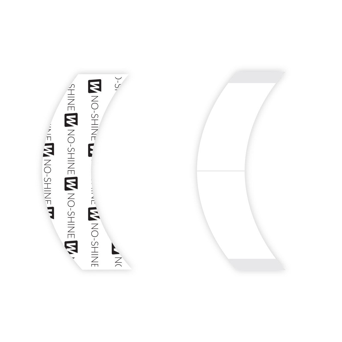 White headband with 'NO SHINE' text on a white background