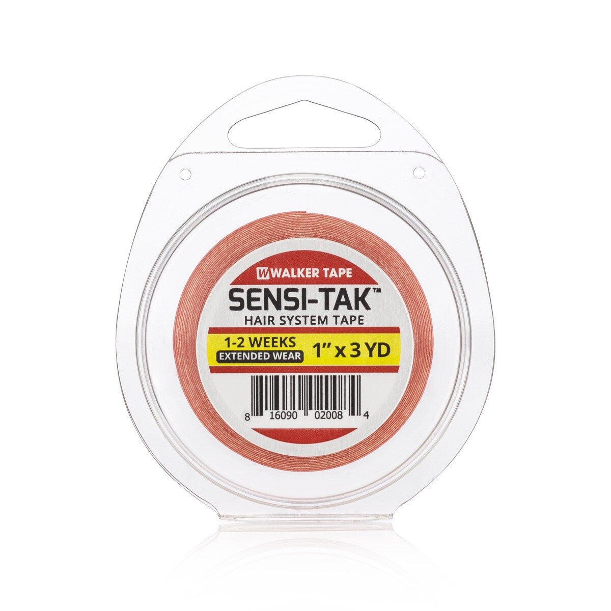 Packaged Sensi-Tak hair system tape with Walker Tape branding on a white background