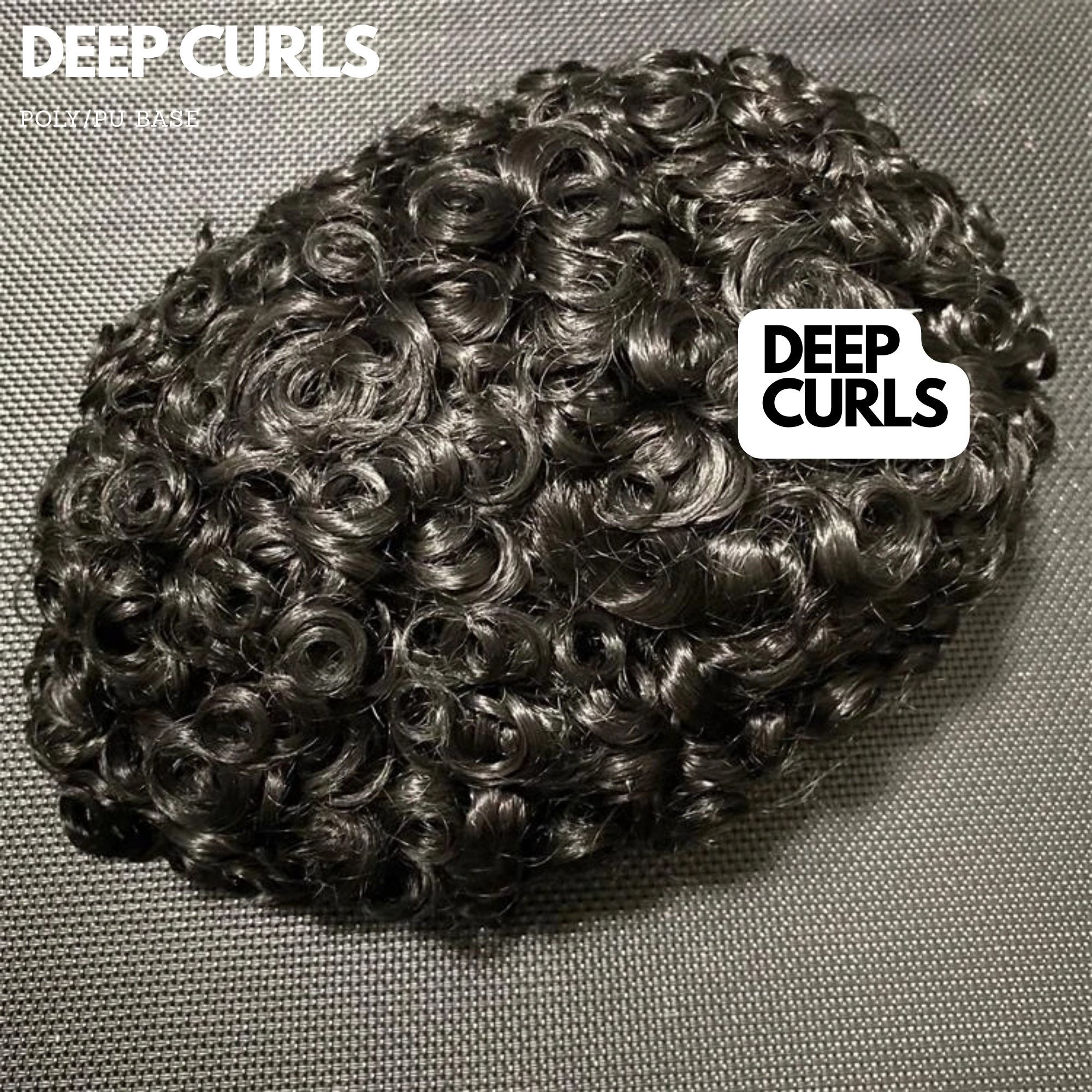 18MM DEEP CURLS: THIN SKIN Men's Hair Unit Curly Toupee