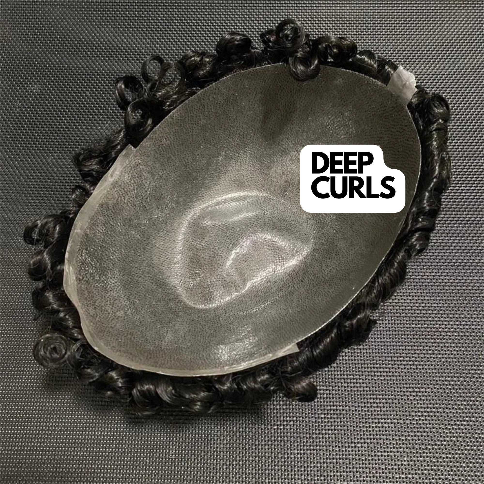 18MM DEEP CURLS: THIN SKIN Men's Hair Unit Curly Toupee