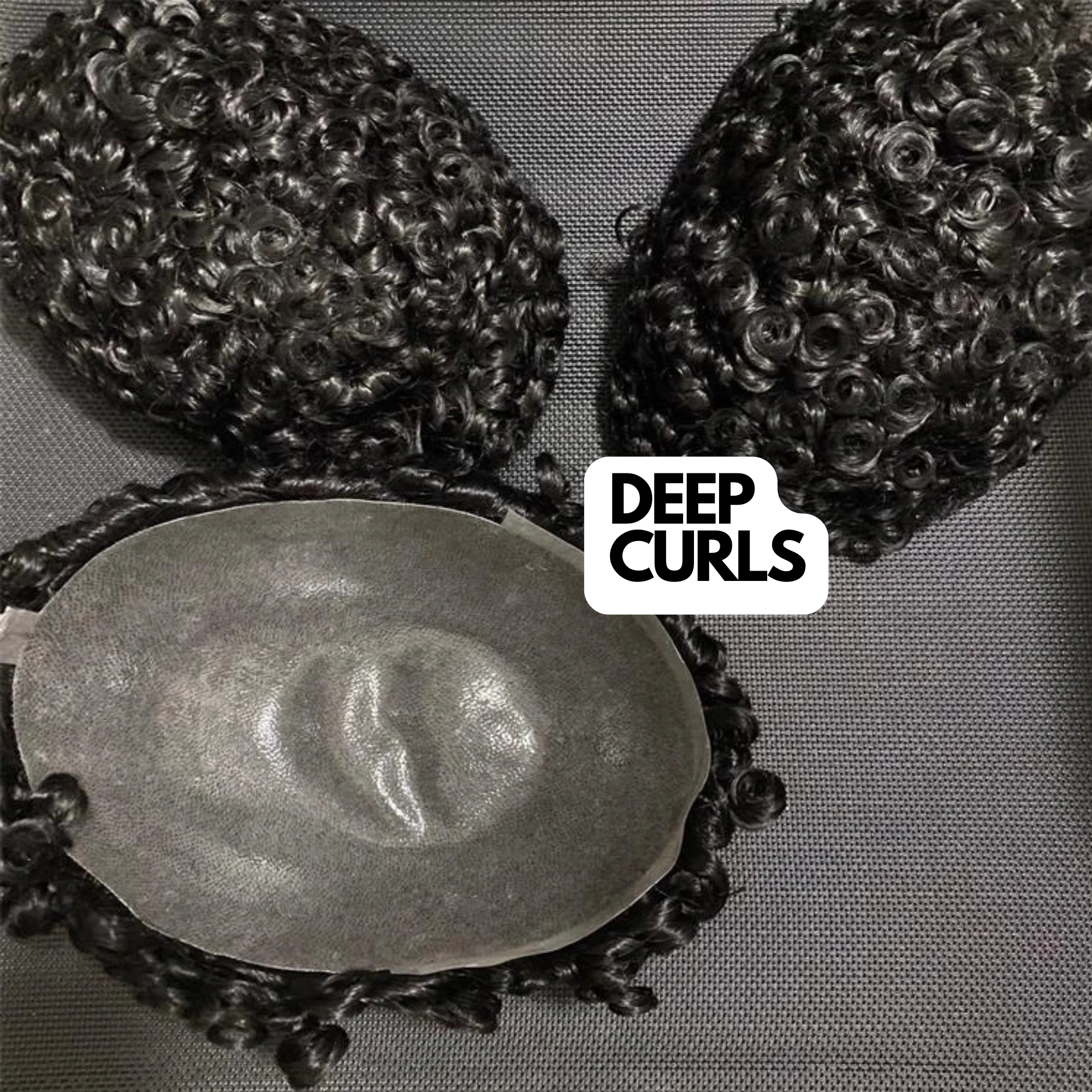 18MM DEEP CURLS: THIN SKIN Men's Hair Unit Curly Toupee
