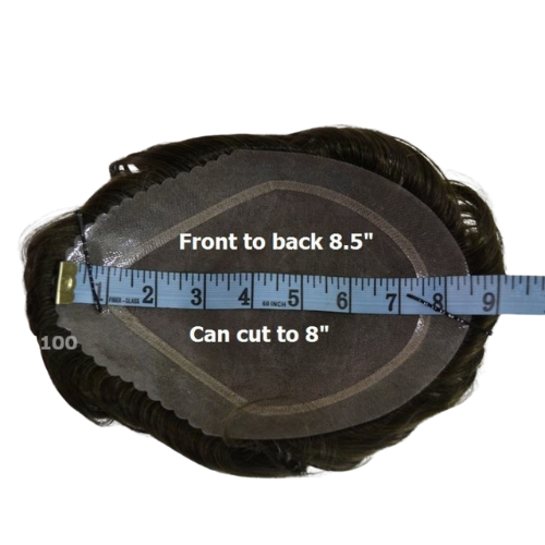 M100 Durable: Mens Toupee 6.5"x 8.5" Mono Top