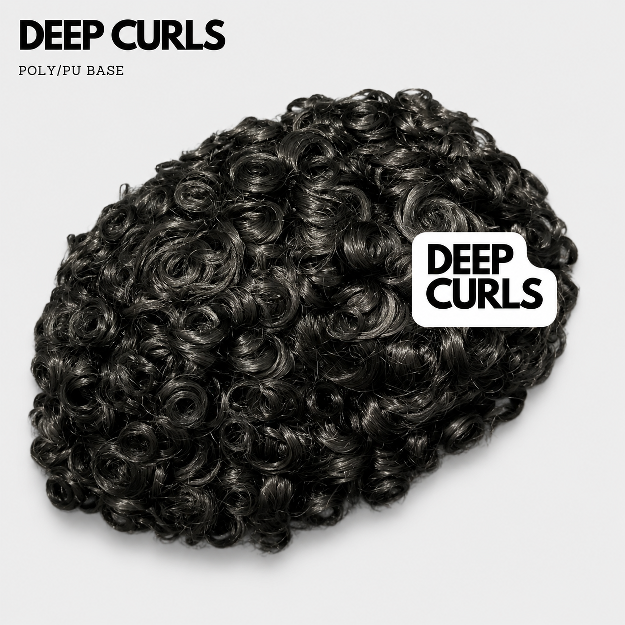 18MM DEEP CURLS: THIN SKIN Men's Hair Unit Curly Toupee