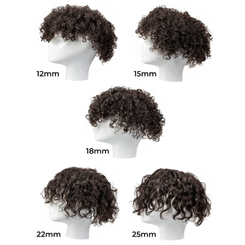 M104 Permed:  Permed Wavy Curly Hair System for Men