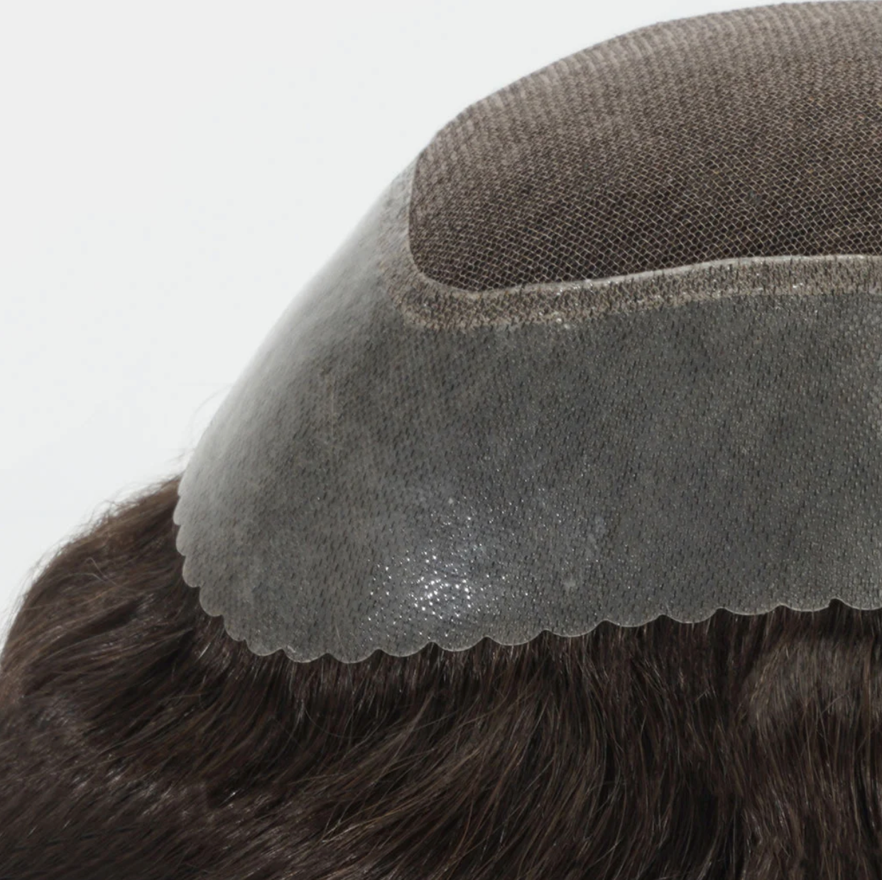 AUSTRALIA-S : Swiss Lace Hair System Toupee for Men with PU Perimeter & Scallop Front (120% Density)