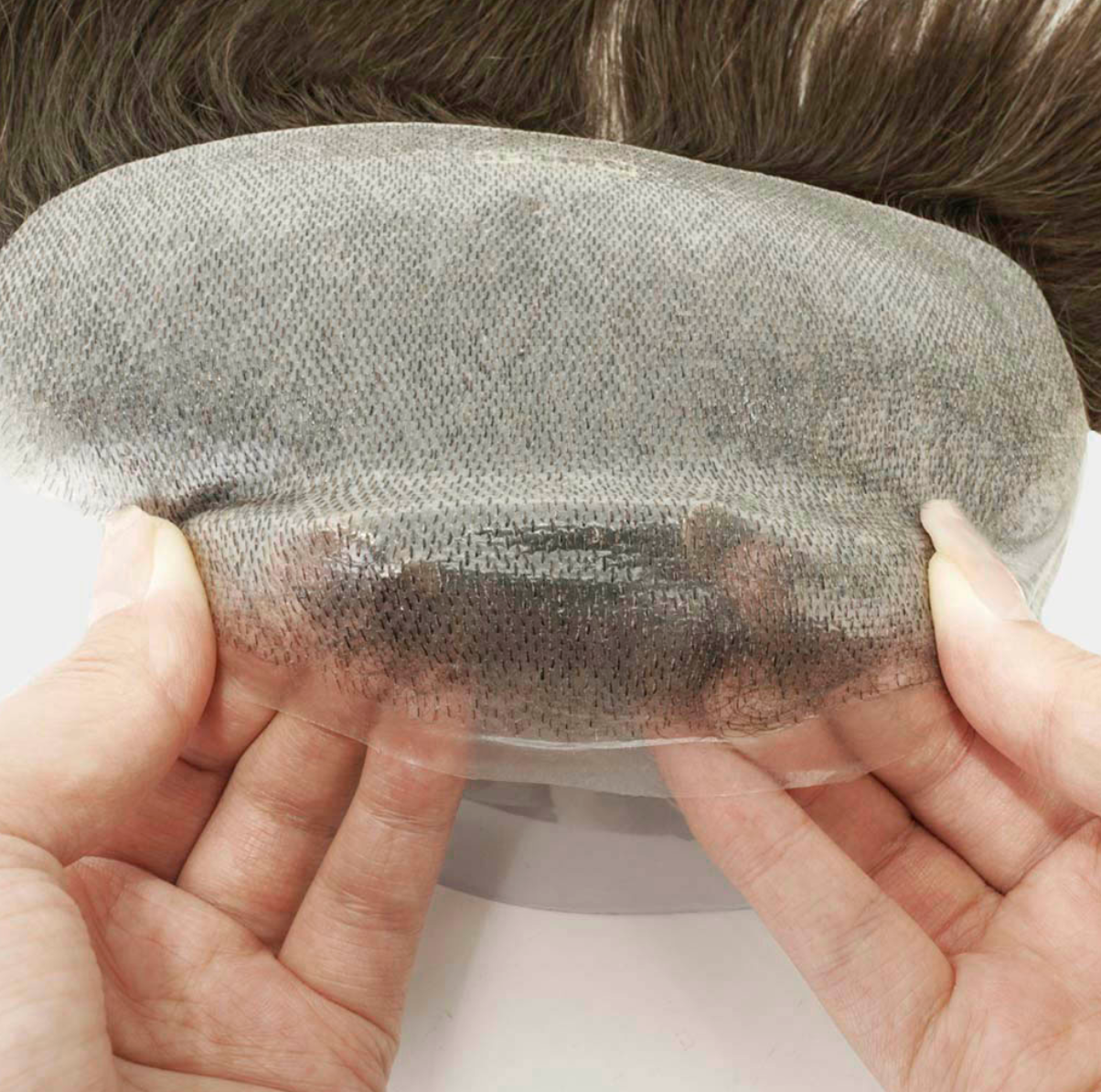 HS1V FRONTAL : 7×4 Men's 0.06MM THIN SKIN Frontal Hairpiece for Wider Receding Hairlines