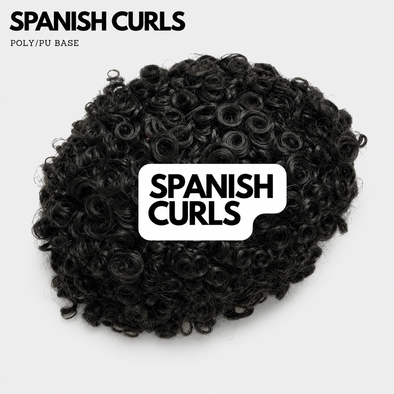 15MM SPANISH CURLS : THIN SKIN Men's Hair Unit Curly Toupee