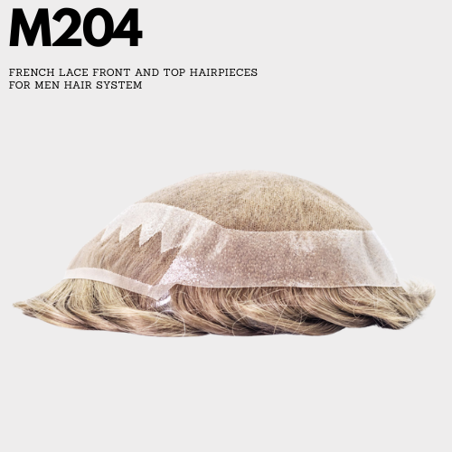 M204: Hybrid French Lace Front and Top Hairpieces for Men Hair System